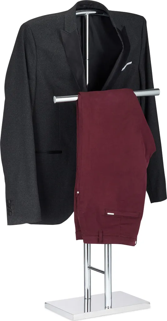 Relaxdays 10024586_0 Herrendiener Argento - Appendiabiti da Camera Moderno