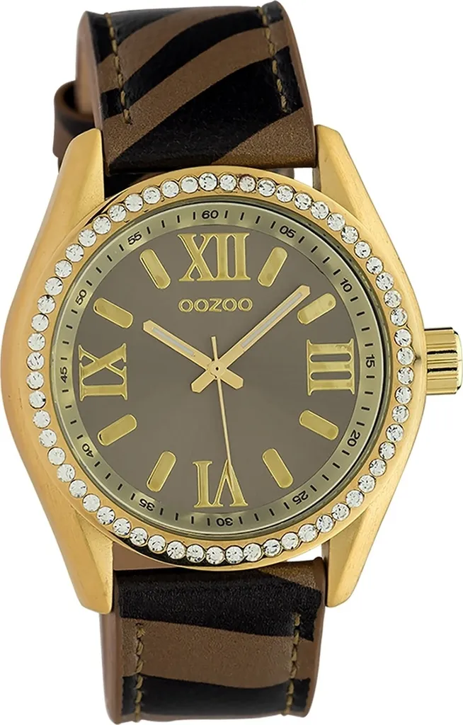 Montre analogique à quartz pour femme Oozoo avec élégant bracelet cuir