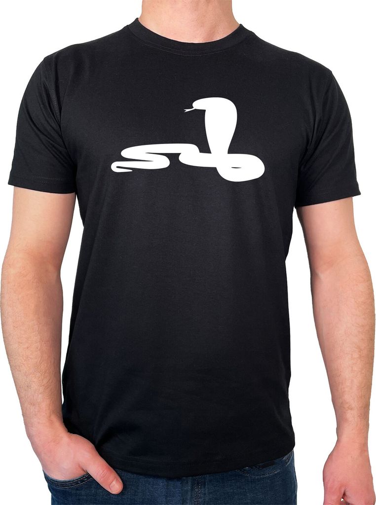 Huuraa Herren T-Shirt Schlange Kobra Silhouette M Black Bio Baumwolle Fairtrade Herrenshirt Geschenkidee
