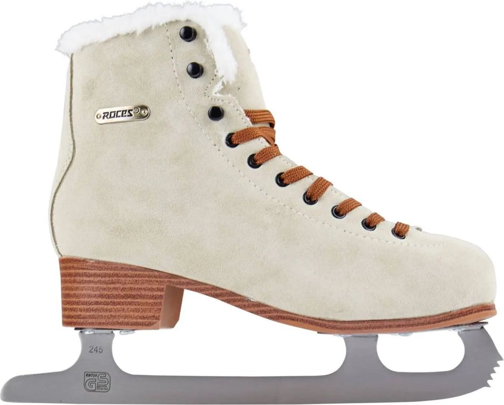 A single ice skate is shown against a white background.