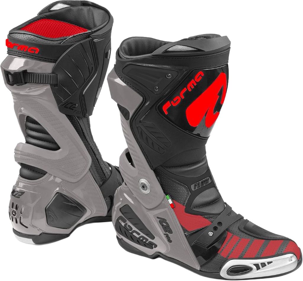 Forma Ice Pro Flow Motorrad Stiefel, grau/schwarz/rot, 43