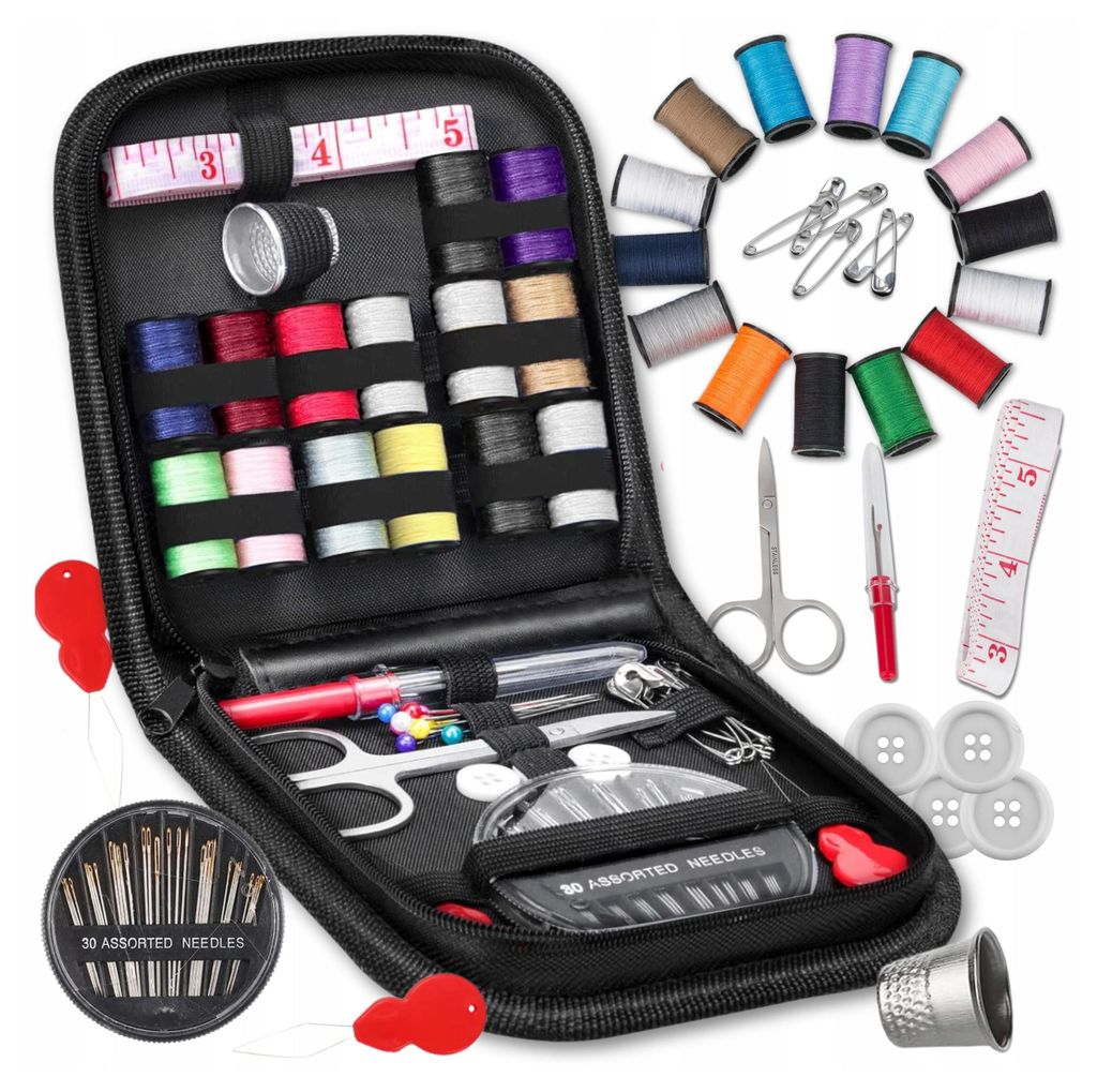 EDIBAZZAR | Kit da cucito per sarti con fili colorati, aghi Immagine del prodotto 