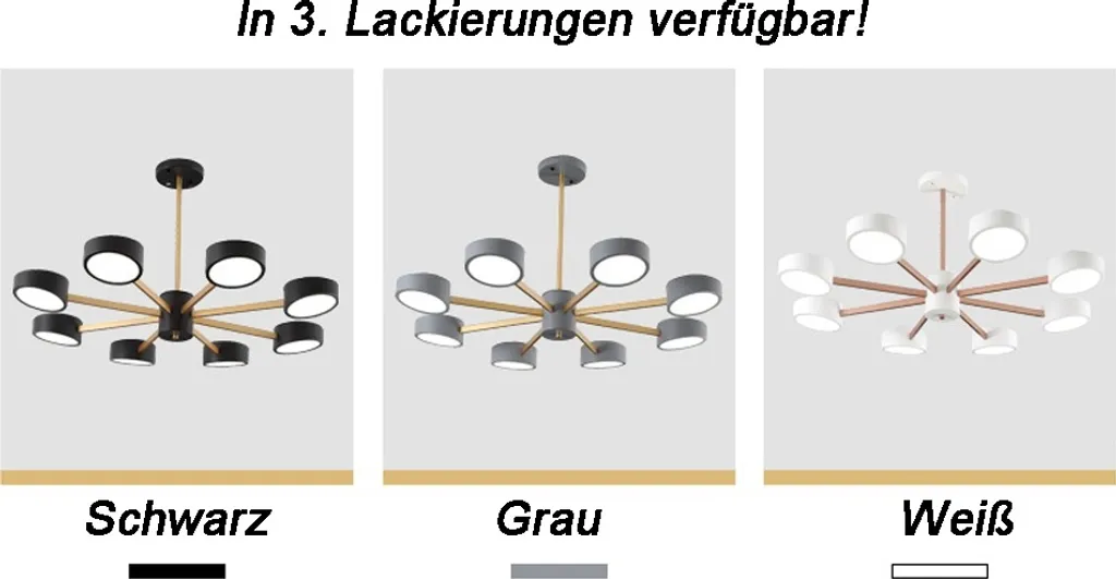Lampadario Moderno LED 9013D-3-G Grigio per Soggiorni di Classe