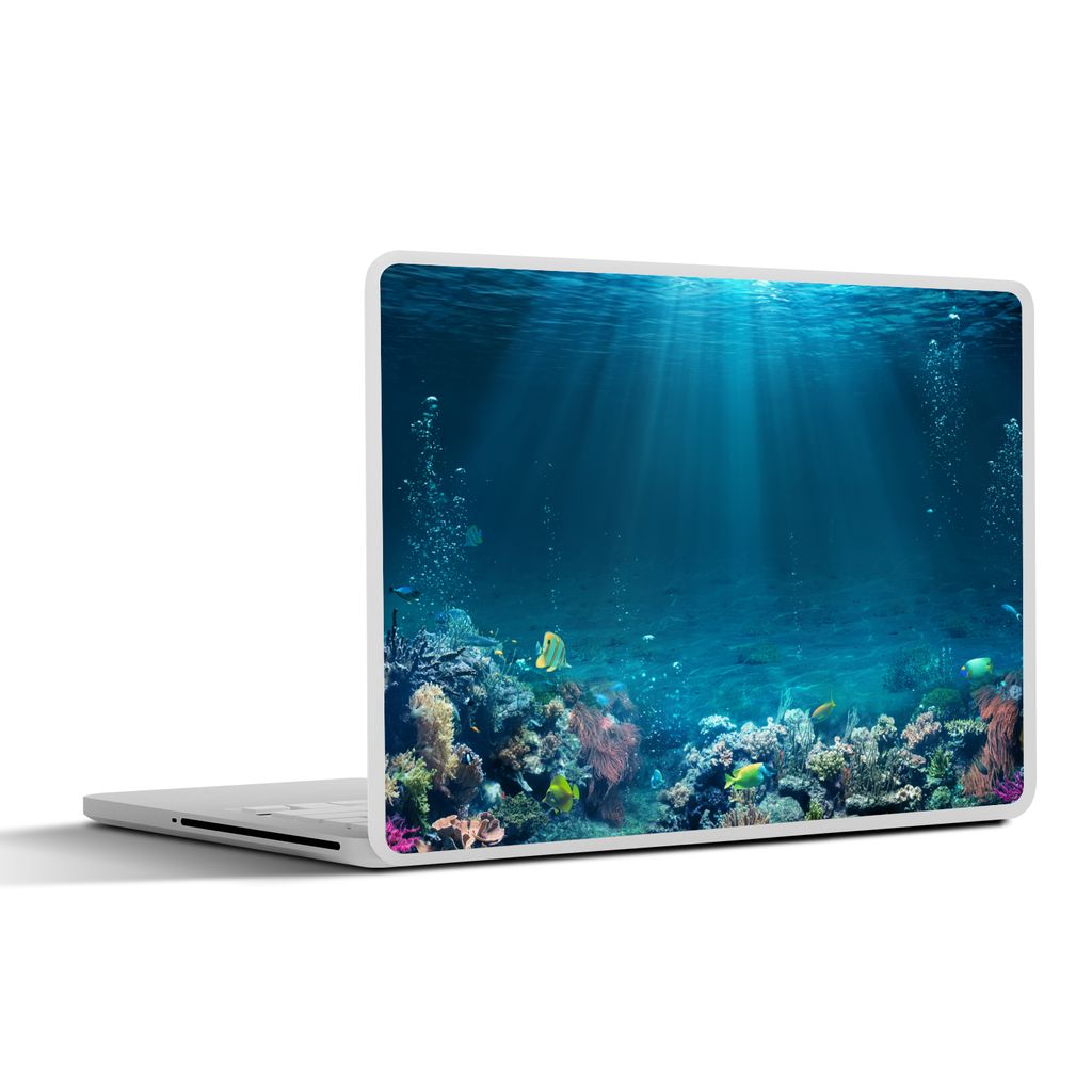 MuchoWow Laptop Aufkleber Sticker Cover Ozean - Fische - Korallen 32.5x23.5 cm - Sticker für Laptop - Selbstklebend