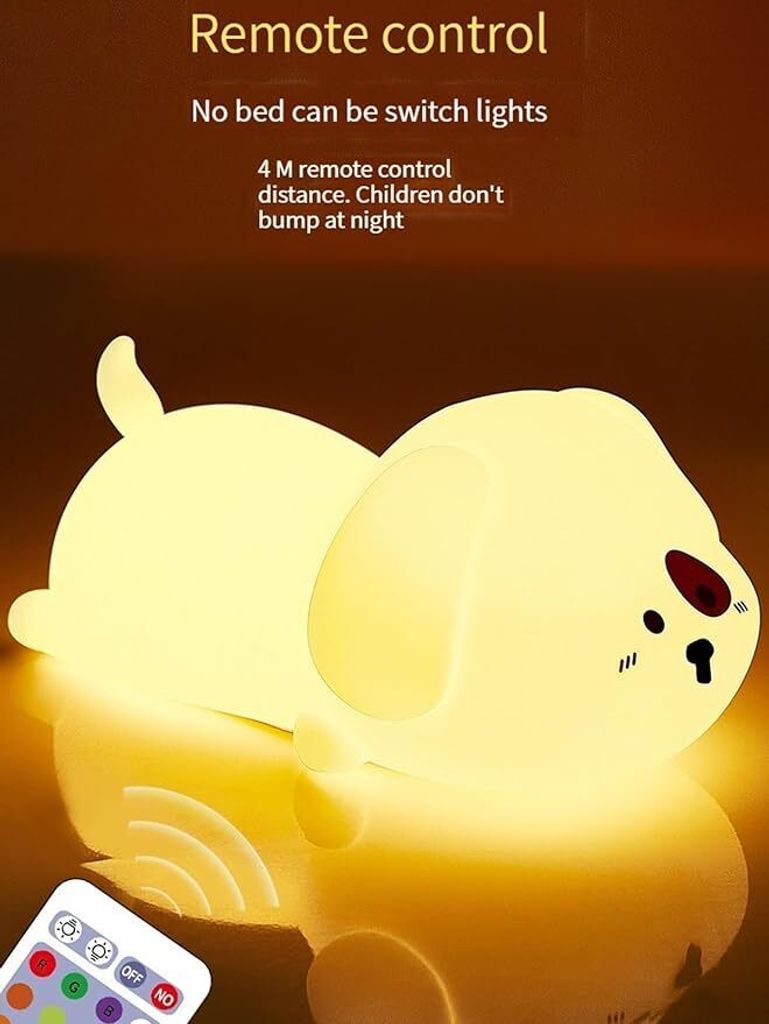 AVEKI Corgi Nachtlicht - Süße Baby Lampe Mit Timer & 3 Helligkeitsstufen