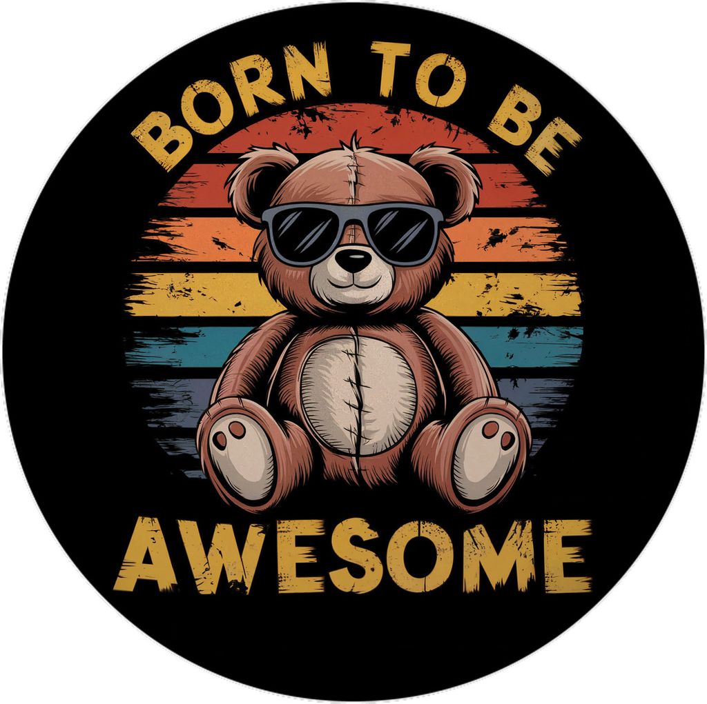 Bär mit Sonnenbrille - Born to be awesome Magnet mit Flaschenöffner