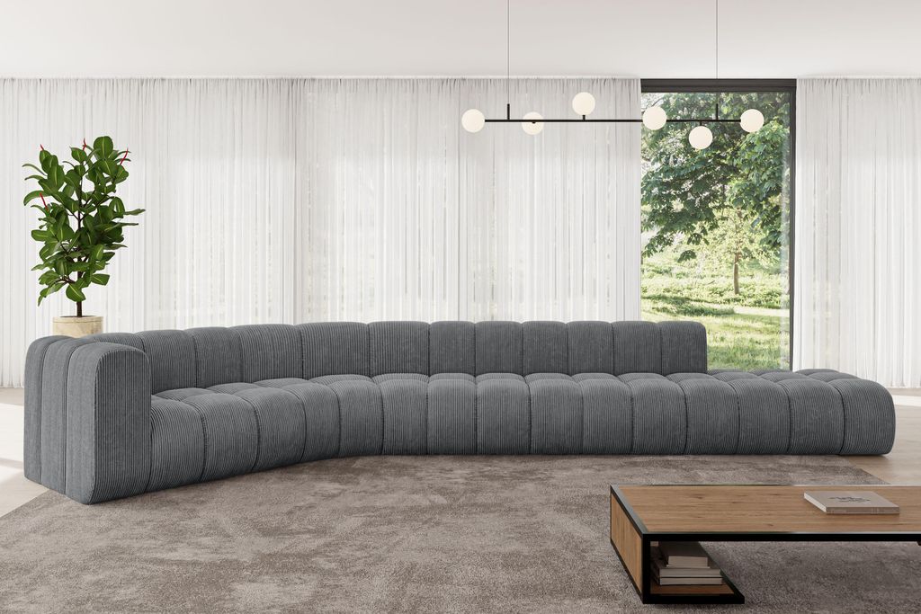 ALTDECOR Modulares Sofa Ecksofa in L-Form - Tilmo-L2 - 490x194x70 cm Dunkelgrau - Corner modular Sofa Eckcouch Couch Wohnlandschaft Cauchsofa Boden...