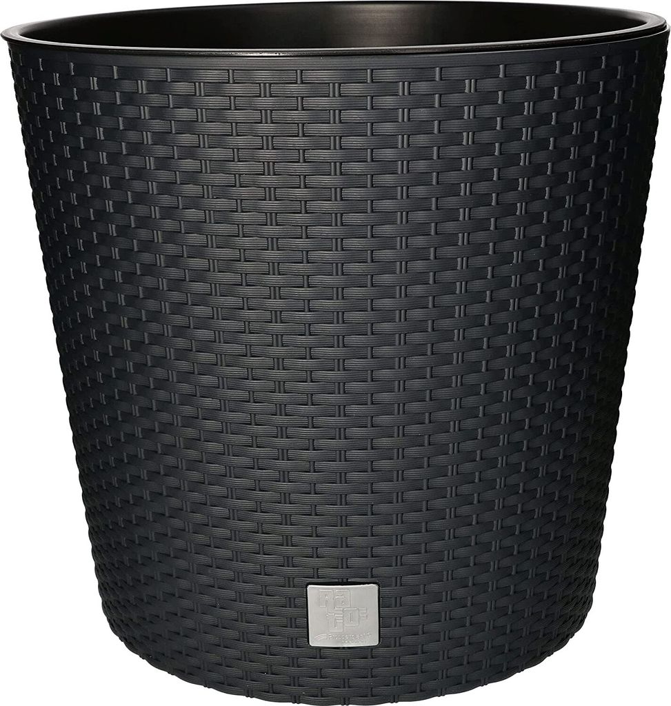 KOTARBAU® Blumentopf Ø 400x375mm Rattandesign Rund mit Produktbild 