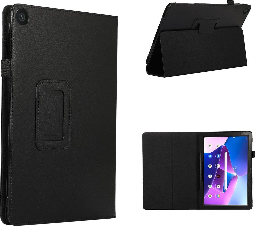 Für Lenovo Tab M10 4. Gen / Tab 10.1 2025 Kunst Leder Hülle Tablet Tasche Etuis Case Schwarz