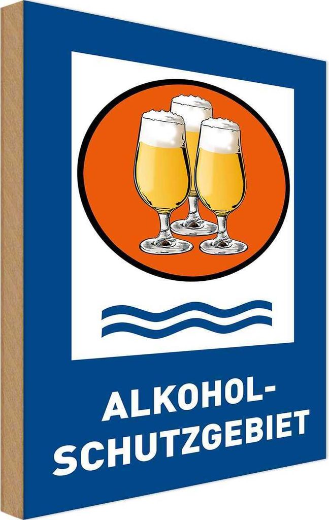 vianmo Holzschild 18x12 cm Bier Alkoholschutzgebiet Biergläser