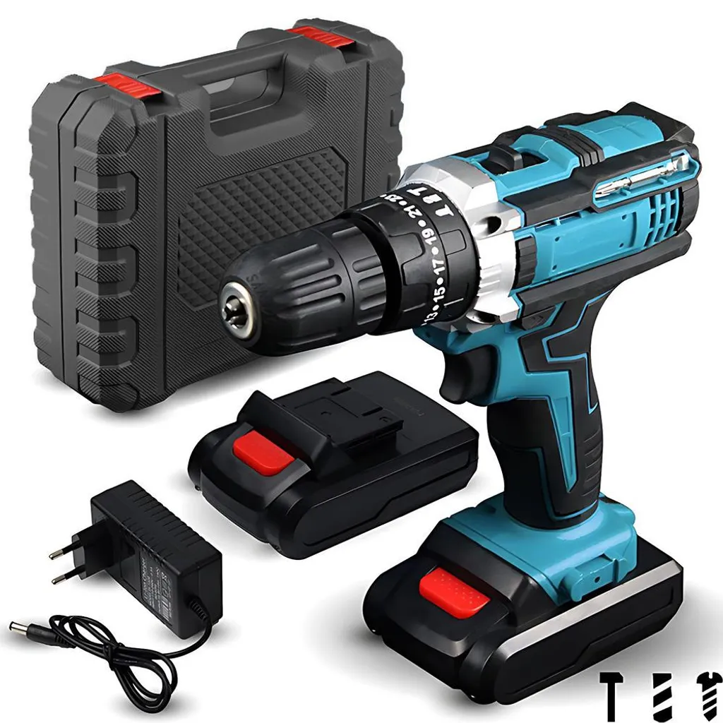 Perceuse visseuse sans fil sans interruption avec 2 batteries et embouts - 8