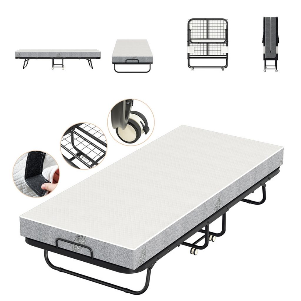 Jopassy 90x200cm Gästebett Klappbett mit Matratze und Produktbild 