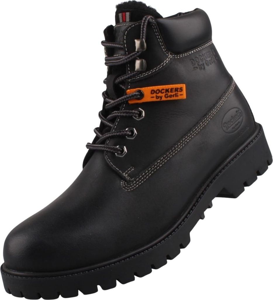 Dockers by Gerli Herren Leder Stiefel gefüttert Schwarz Produktbild 