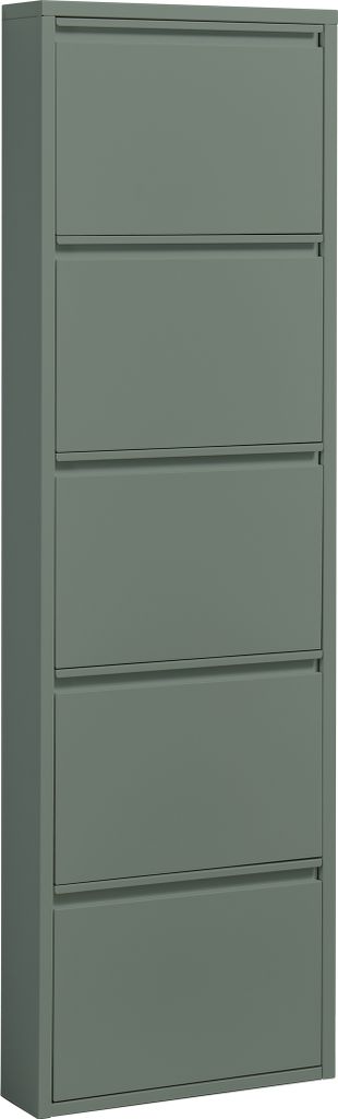 Schuhkipper >Bert< 5 Klappen, 10 paar Schuhe, in salbei, Metall - 51x170x16cm (BxHxT)