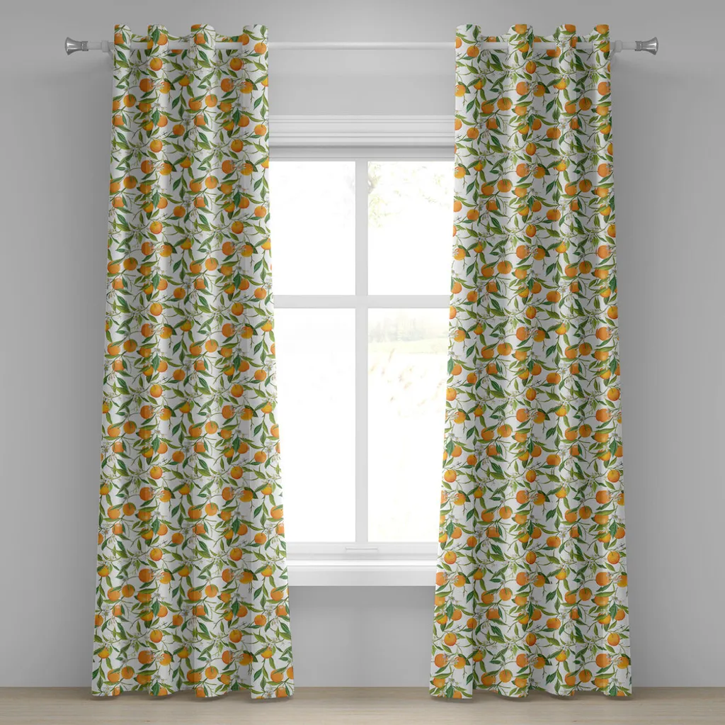 Rideaux occultants décoratifs motif feuilles exotiques 280 x 175 cm