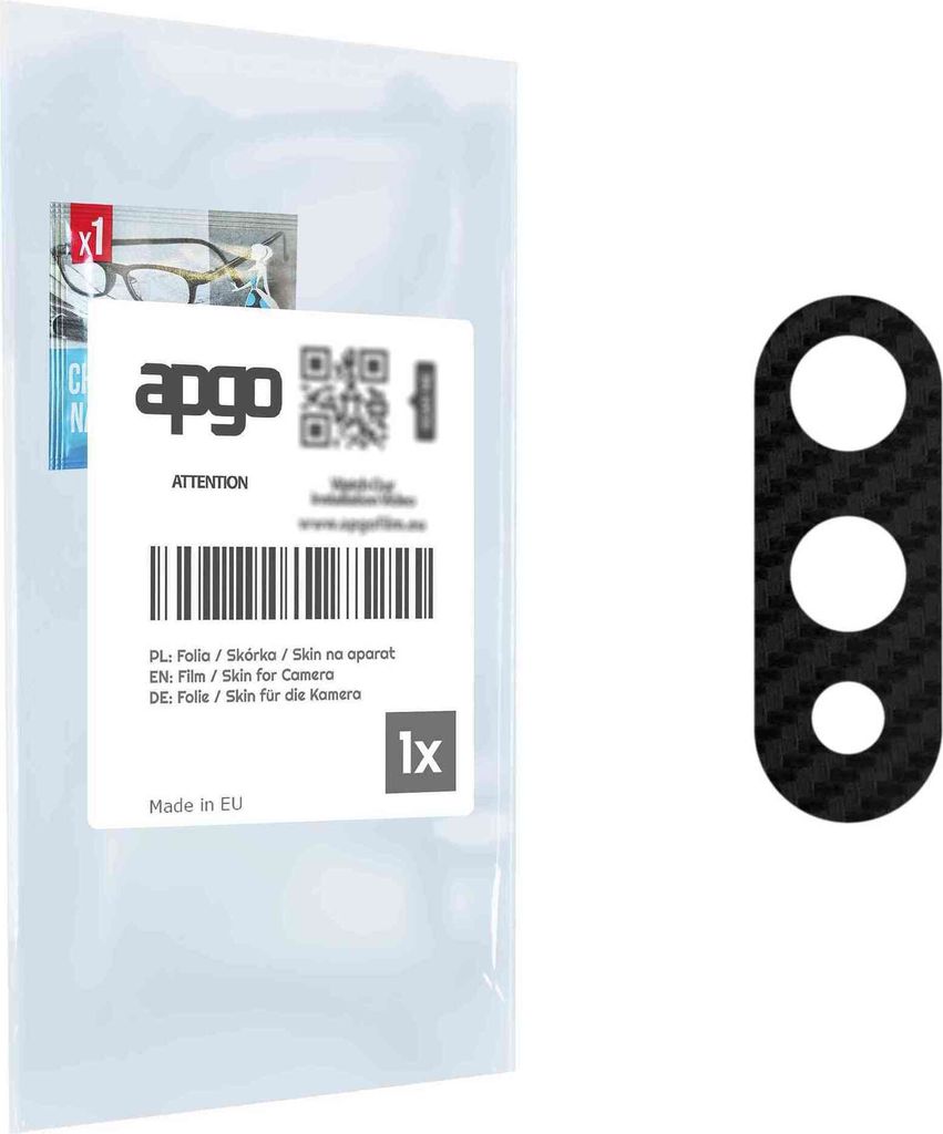 apgo Objektivschutz-Folie, Kameraschutz kompatibel mit Realme 3i, Carbon-Imitation, Rückseite Schutzfolie für Kamera-Insel, Hinten Folie, kratzfe...