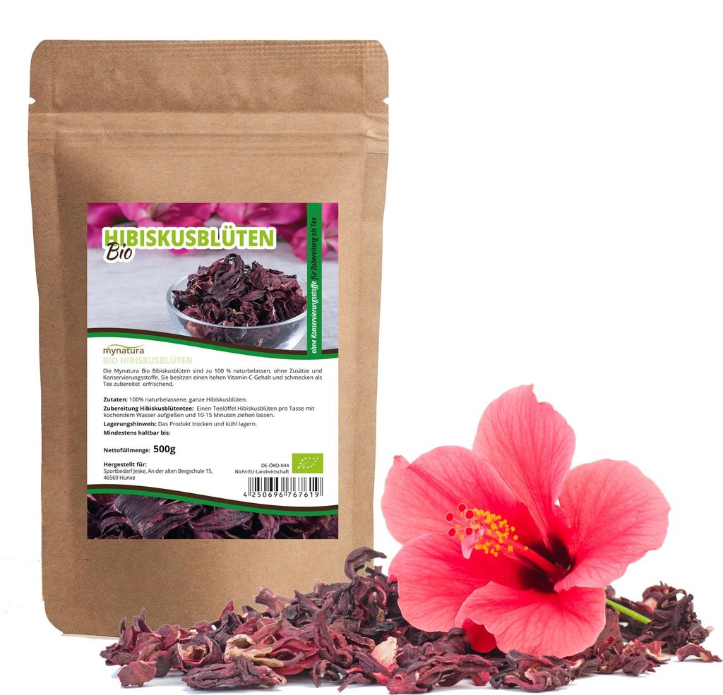 Mynatura Hibiskusblüten getrocknet ganz - ab 500g - 1 Beutel