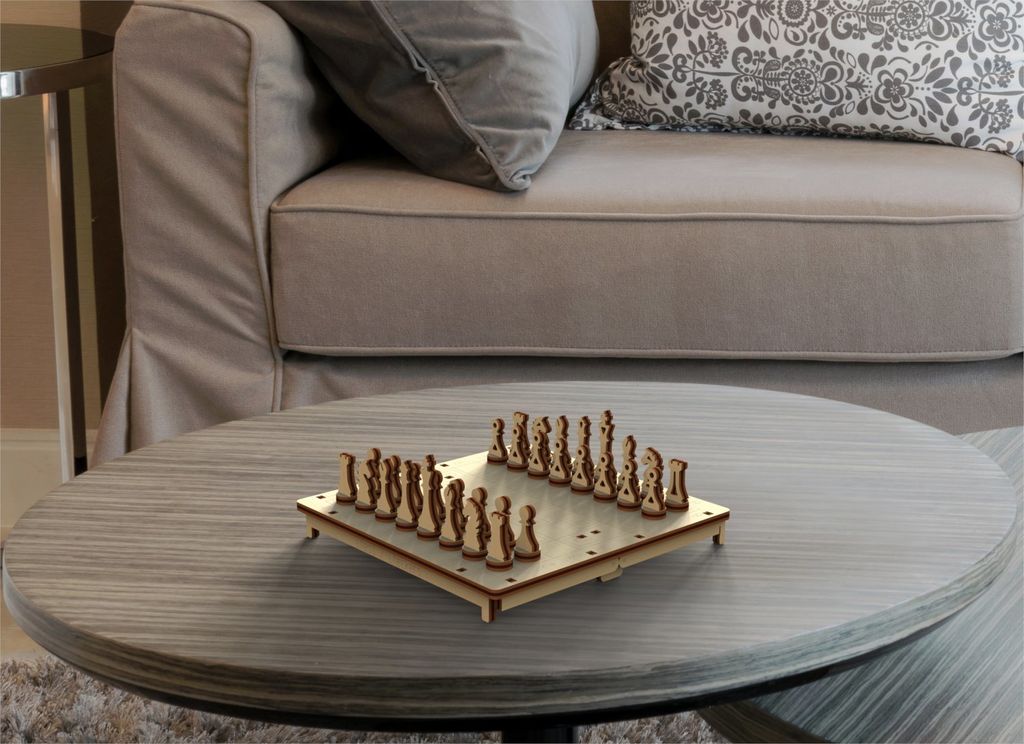 WOODEN CITY 3D Puzzlespiel Schach und Dame 2in1