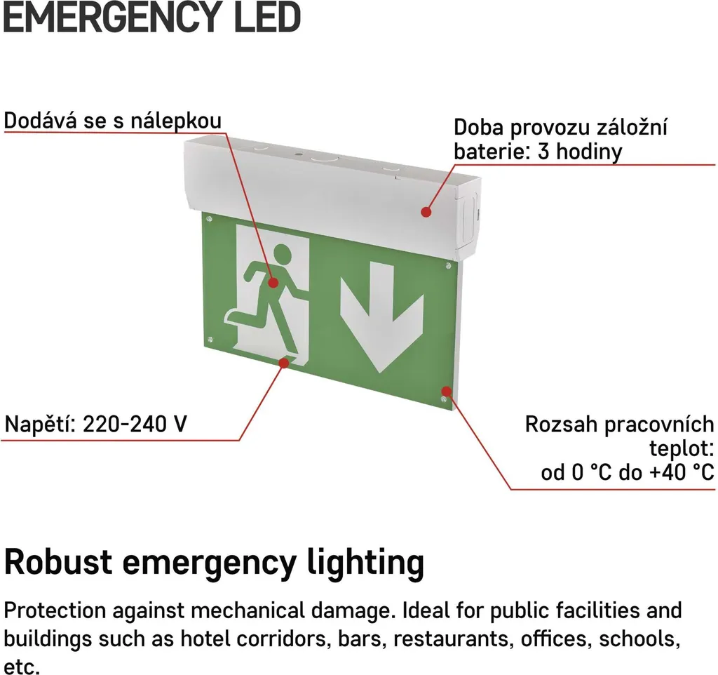 Bloc de Secours LED EMOS CESSI ZN1210 - Solution Panne de Courant 3h