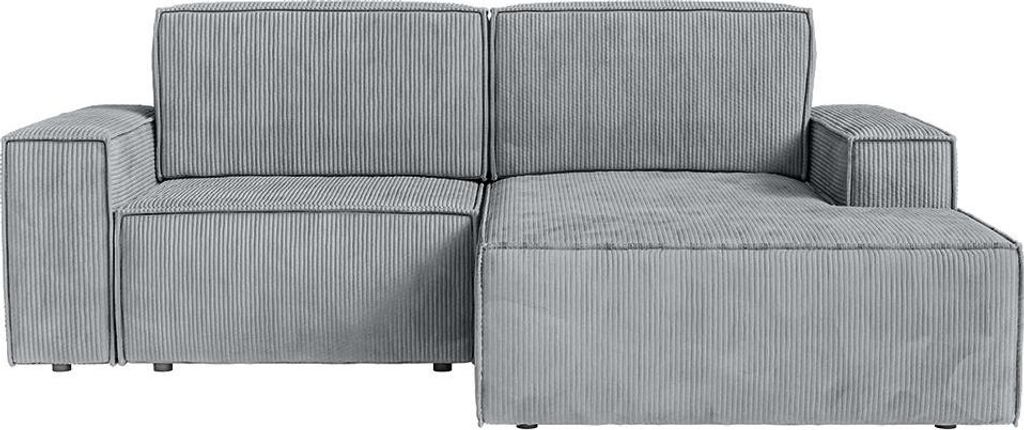 FEDVE Ecksofa KOKKO MINI mit Cordbezug mit Schlaffunktion, Grau