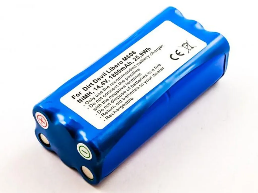 Batterie NiMH 1800mAh 14,4V pour Dirt Devil Libero M606 M607 M612