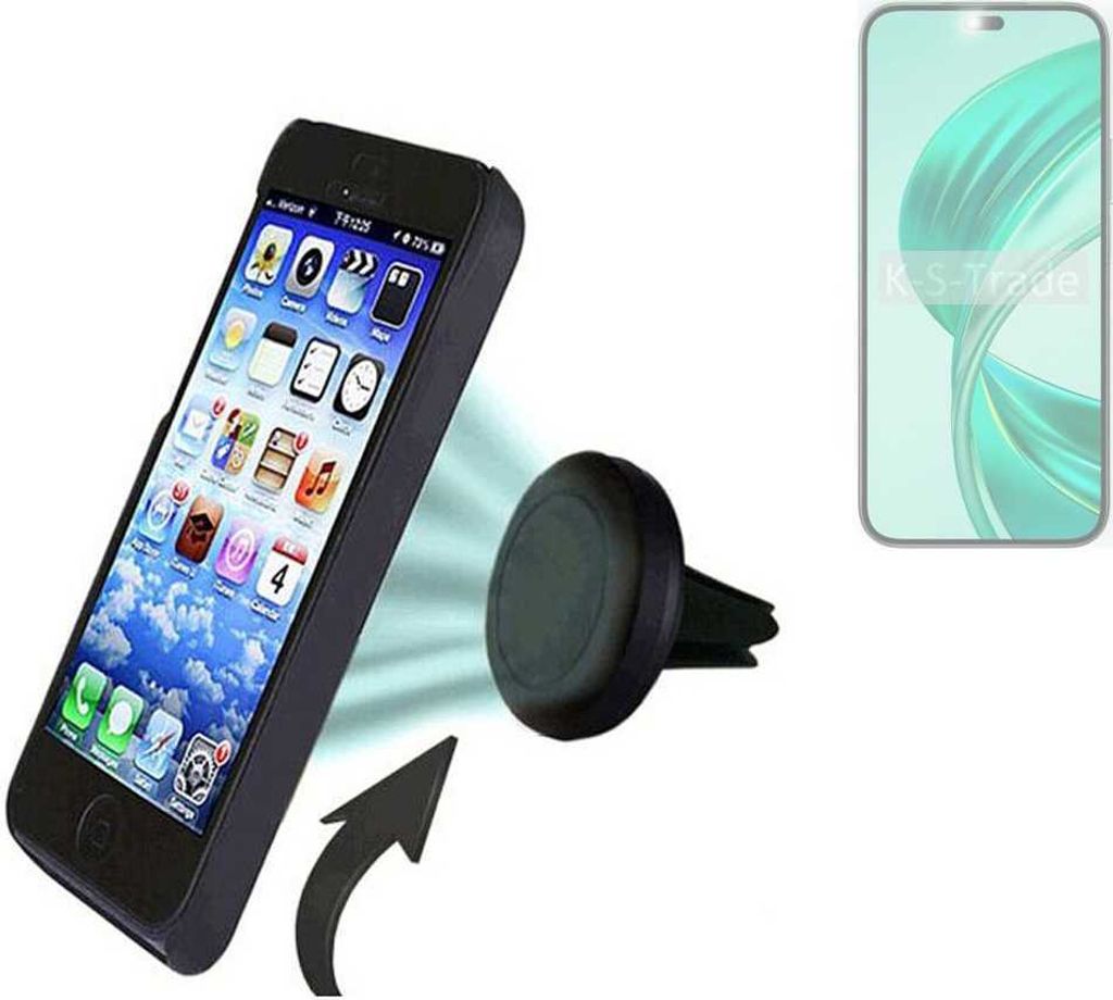K-S-Trade kompatibel mit Honor X8b Auto Handy Halterung KFZ Halter Lüftungsgitterhalterung Air Vent mount Smartphone Halter