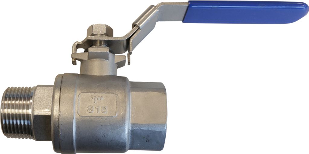 V4A Kugelhahn (Durchgang) 1/2" IG-AG