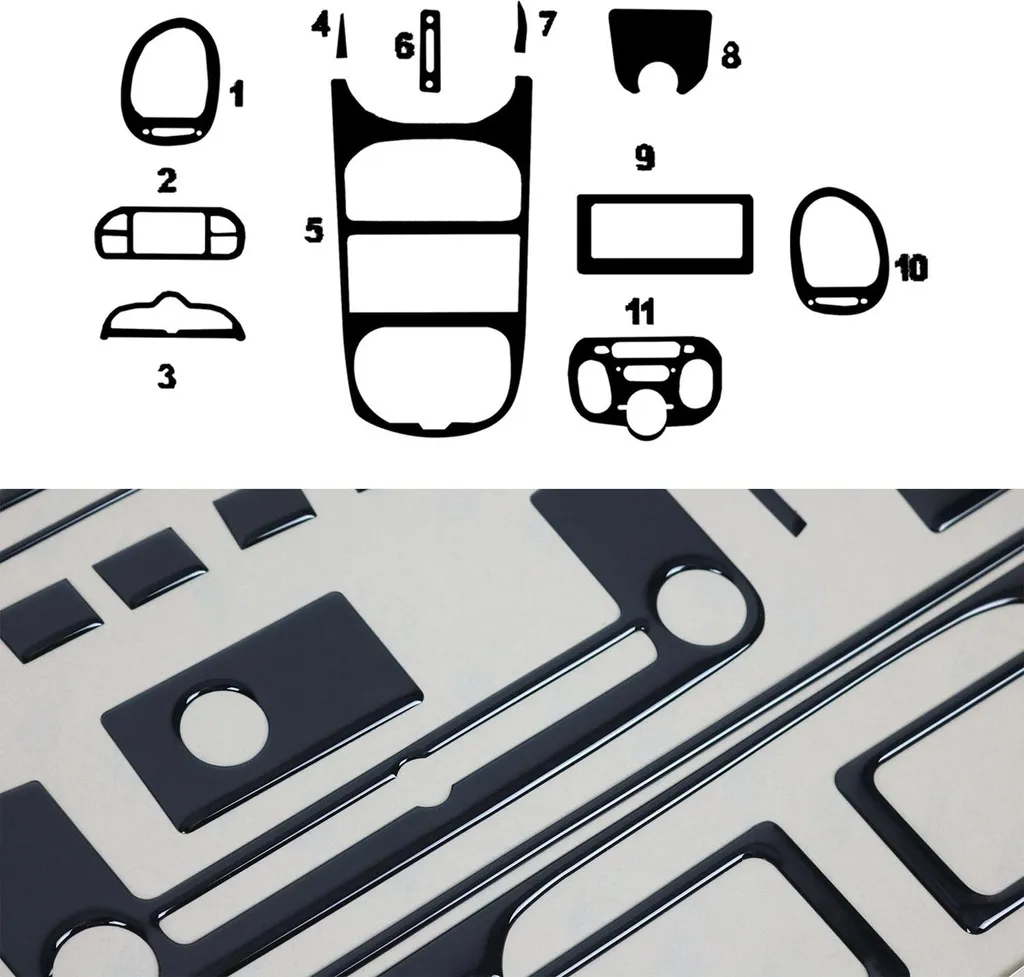 Kit Interni Peugeot 206 Piano Black | Decorazione 11 Pezzi 1998-2009
