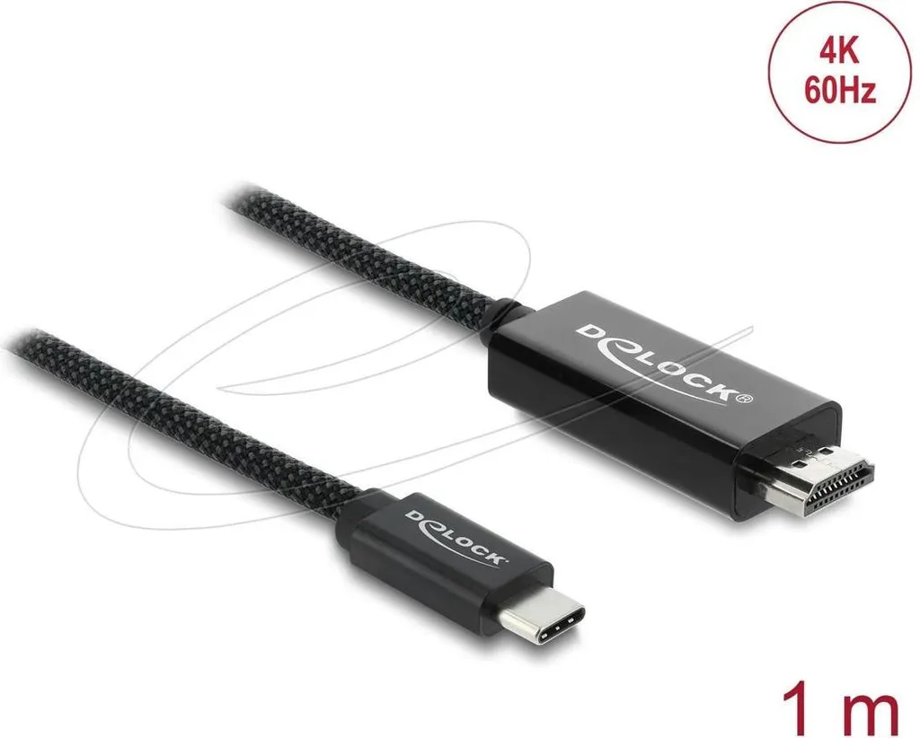 Câble HDMI USB-C 4K 60Hz Fluide avec Mode DP Alt et Finition Tressée 1m