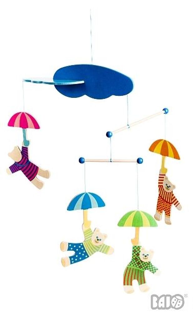 Bajo Holz Baby Mobile Bären - beruhigendes Spielzeug für das Babyzimmer