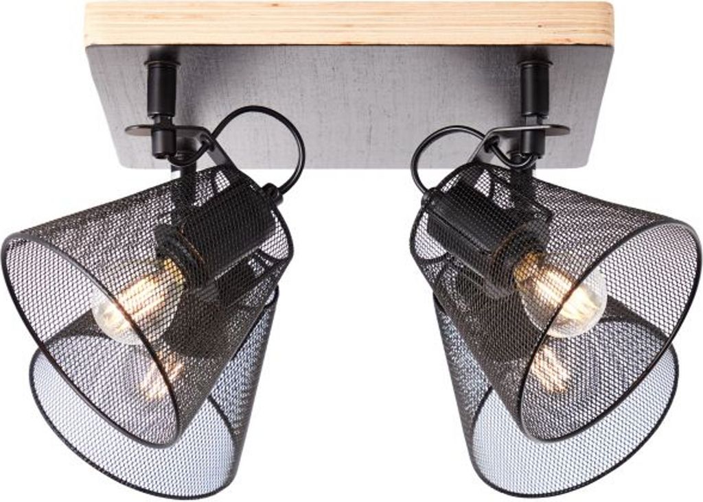 Brilliant 40135/76 Whole Spotplatte, 4-flammig schwarz/holz Produktbild 