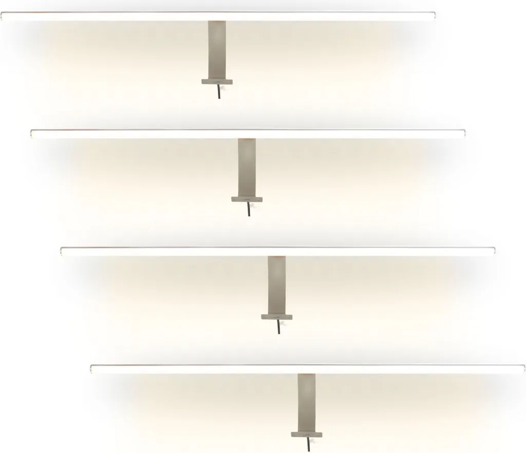 Réglette LED de Cuisine 60cm à Intensité Variable Blanc Chaud Lot de 4