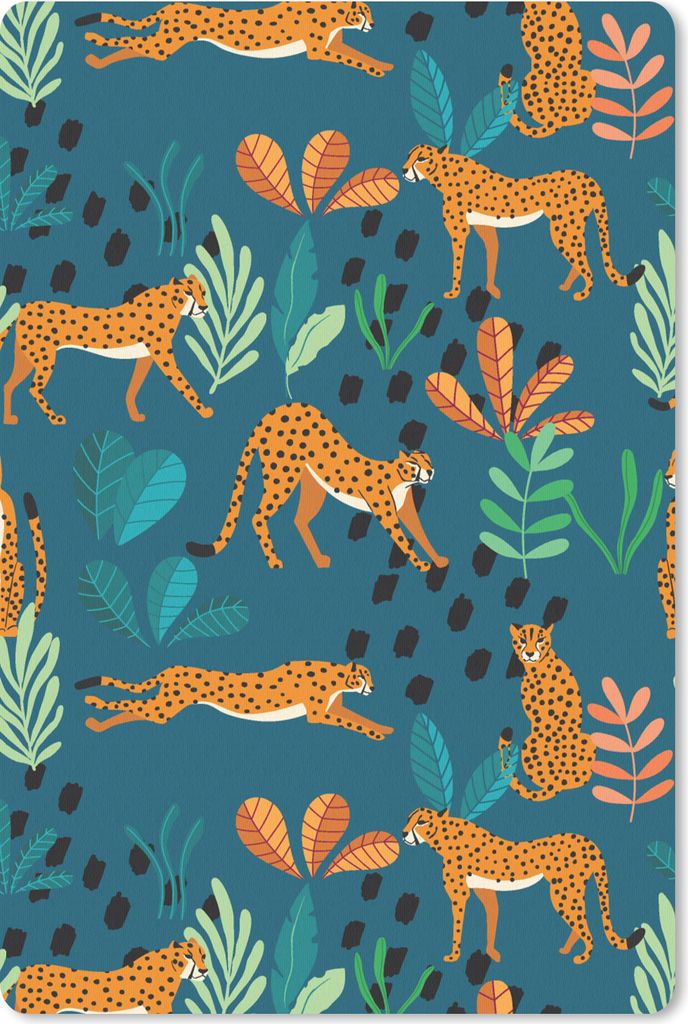 MuchoWow Mauspad Mousepad Muster - Tiger - Pflanzen 40x60 cm - Mousepads - Maus Mat - Pad - Mausunterlage - Schreibtisch Accesoire