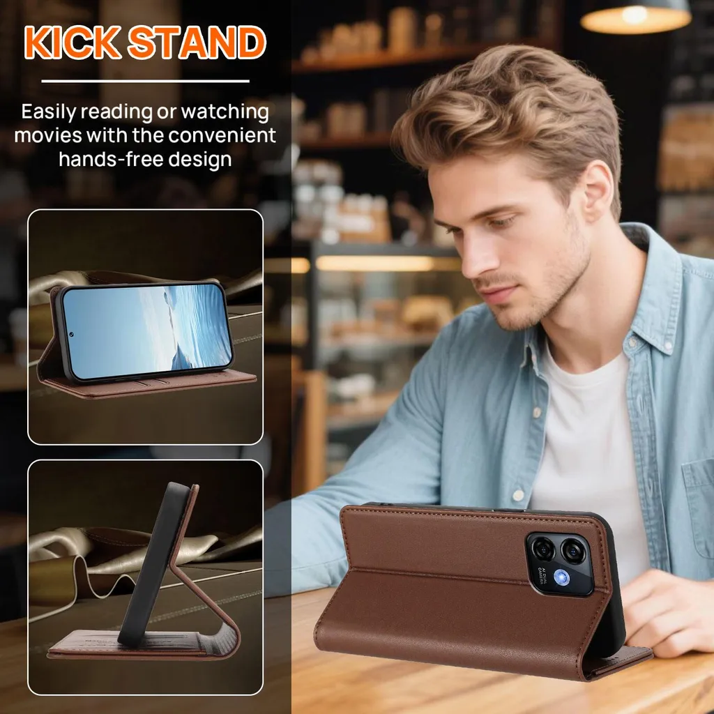 KANVOOS Cover per Xiaomi Redmi 9, custodia protettiva premium in pelle PU, antiurto a portafoglio flip case per Redmi 9 (rosa brillante