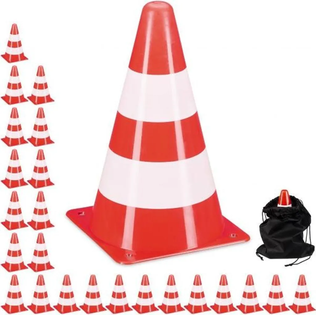 Sécurisez vos Zones de Danger avec 24 Pylônes Orange de Balisage Rapide