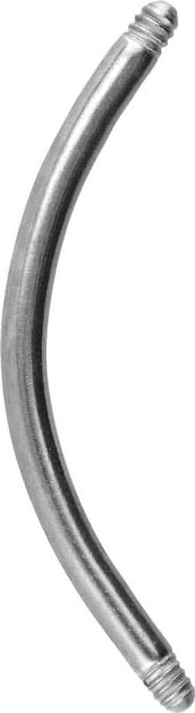 Bauchnabel-Piercing, Rook Piercing Chirurgenstahl Banane ohne Kugeln Silber Stablänge: 14mm | Stabstärke: 1,2mm