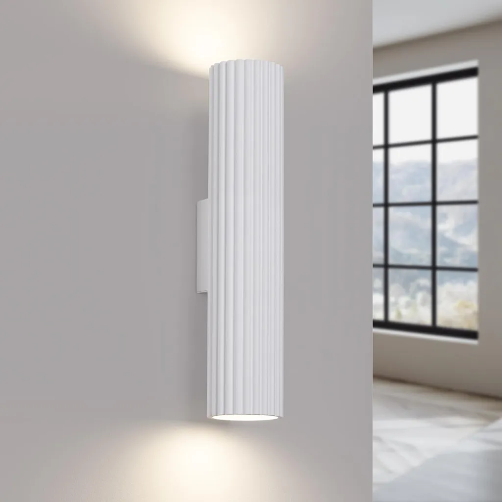 Applique murale double diffusion blanche en aluminium KARBON 30cm - 14