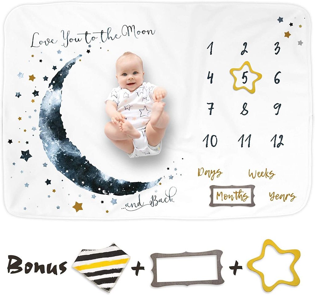 Kocyk Luka&Lily Baby Milestone - 150 x 100 cm - Kocyk do Zdjęcie produktu 