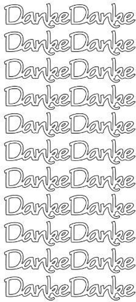 Hobby Fun Sticker Danke silber Sonstige Sonstige