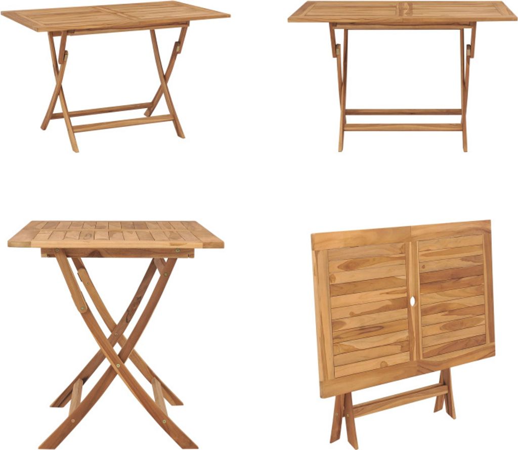 vidaXL Klappbarer Gartentisch 120x70x75 cm Teak Massivholz - Esstisch - Esstische - Klappbarer Esstisch - Klappbare Esstische