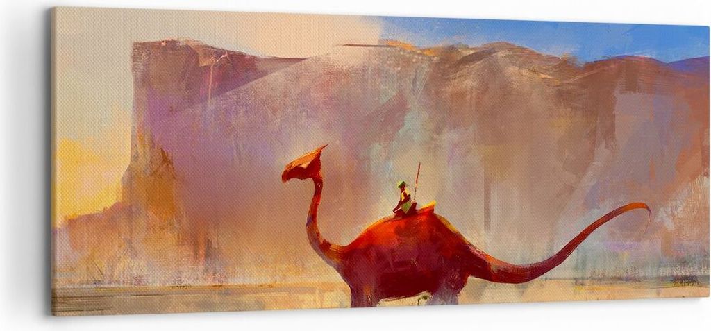 Bild auf Leinwand - Leinwandbild - Fantasie Märchen - 120x50cm - Wand Bild - Wanddeko - Wandbilder - Leinwanddruck - Bilder - Kunstdruck - Wanddek...