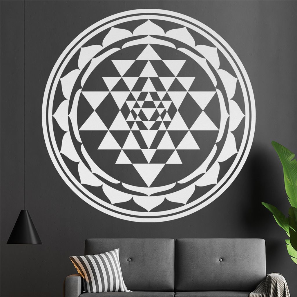 Sri Yantra Wandtattoo in 6 Größen - Wandaufkleber Wall Sticker - Dekoration, Küche, Wohnzimmer, Schlafzimmer, Badezimmer