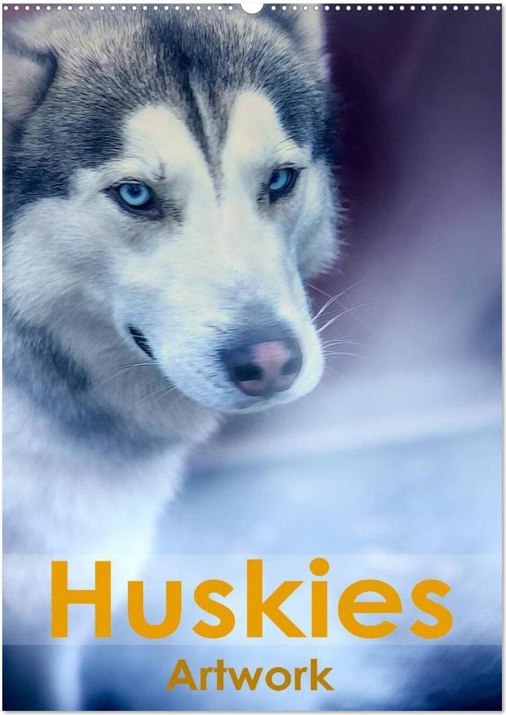 Huskies - Artwork (Wandkalender 2026 DIN A2 hoch), CALVENDO Monatskalender
