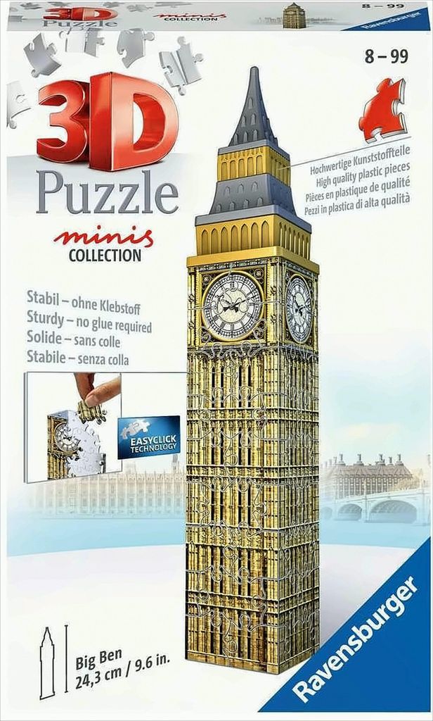 Ravensburger Puzzle 3D - Mini Big Ben - 54 pièces - dès 8 Image du produit 