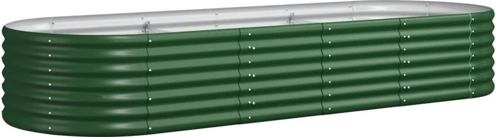 Hochbeet Pulverbeschichteter Stahl 224x80x36 cm Grün