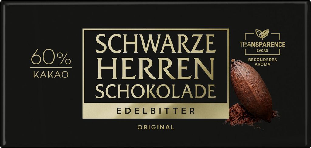 Schwarze Herren Schokolade Edelbitter 100g