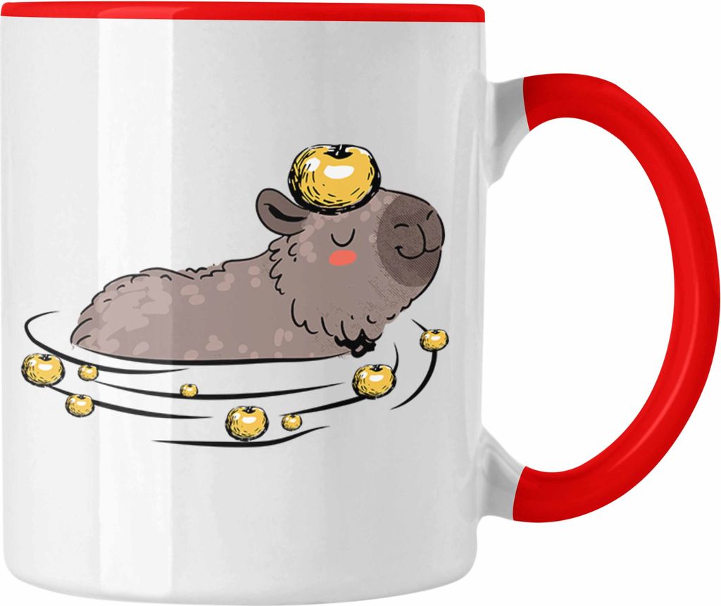 Trendation - Tasse mit Capybara-Motiv Geschenk für Capybara Liebhaber (Rot)