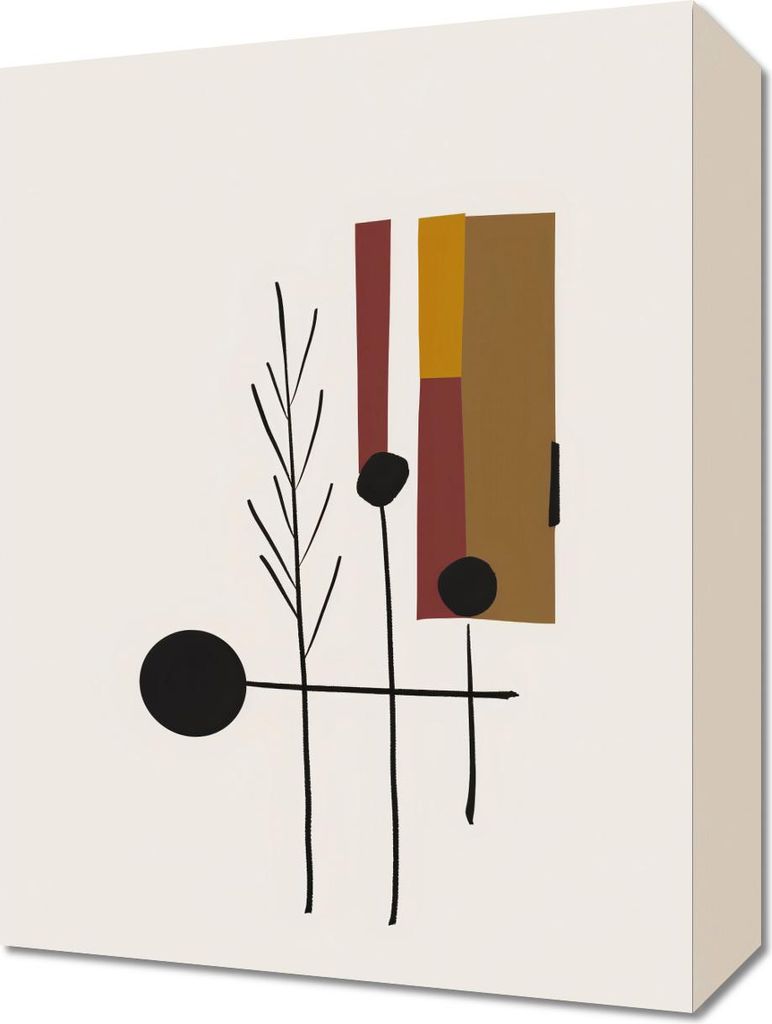Bild 30x40cm Schwarze Linienäste