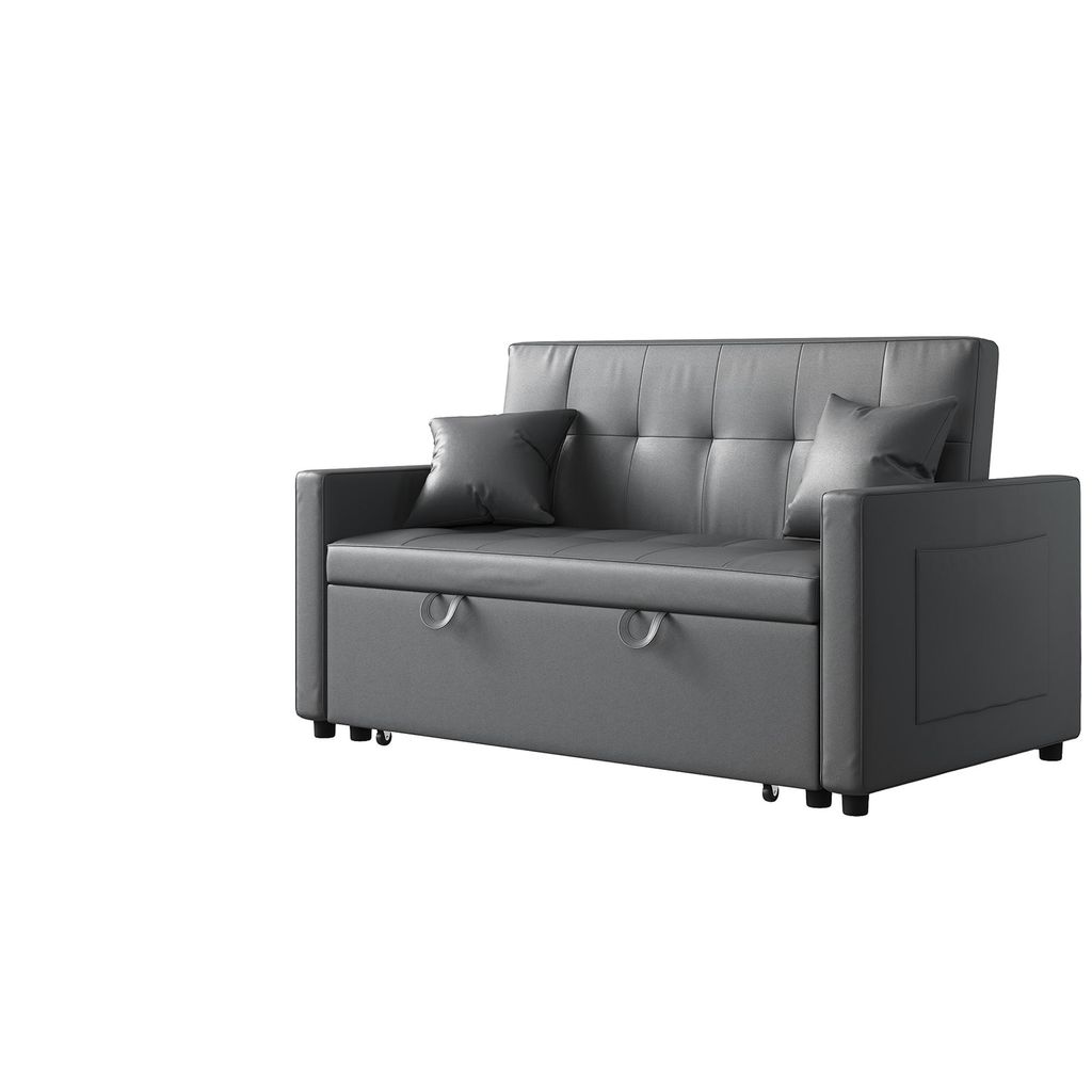 SONNI 140x94x78cm dunkelgraues Doppel-Schlafsofa, Sofa und Produktbild 
