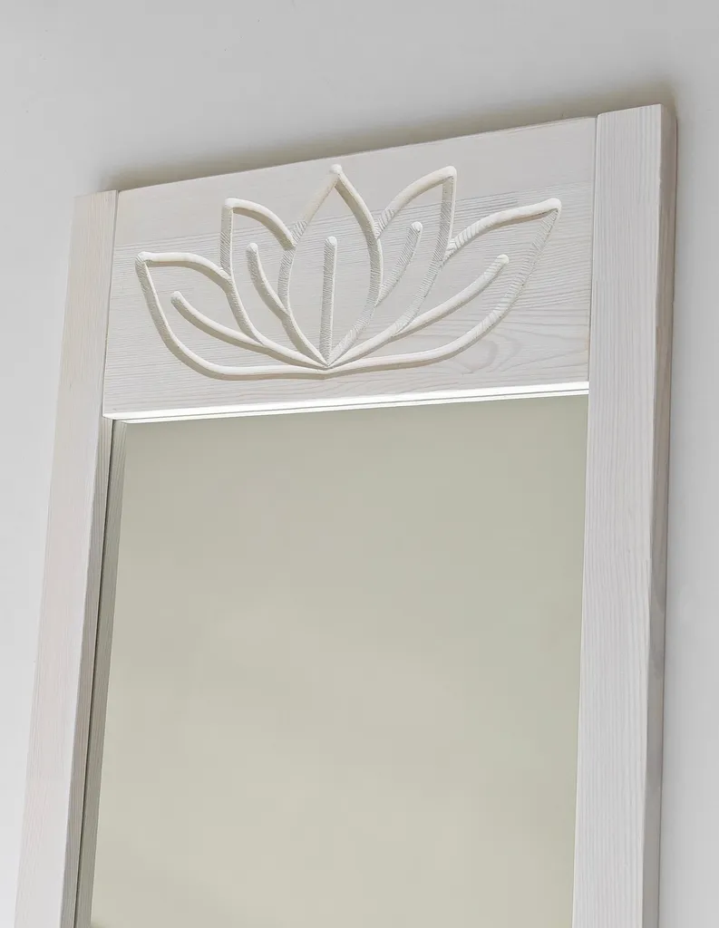 Skye Decor Lotus Miroir Cheval Blanc en Bois Massif 55 x 155 cm Chic - 5